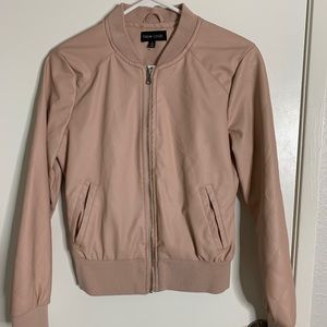 Nude pink leather jacket
